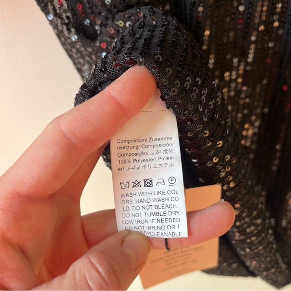 SHEIN BAE Sequin Mini Dress L Batwing Off the Shoulder Party Dress NWT Holiday - Picture 5 of 12